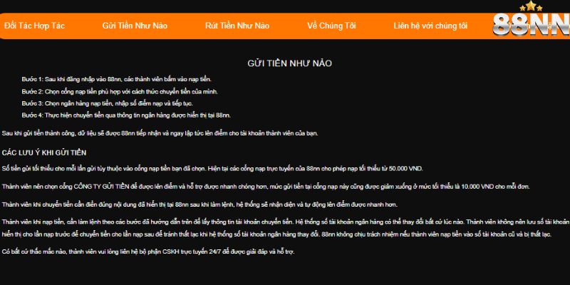 Hướng dẫn nạp tiền 88nn với nhiều phương thức