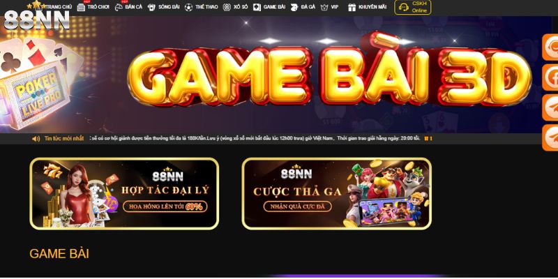 Khái quát về game bài 88nn