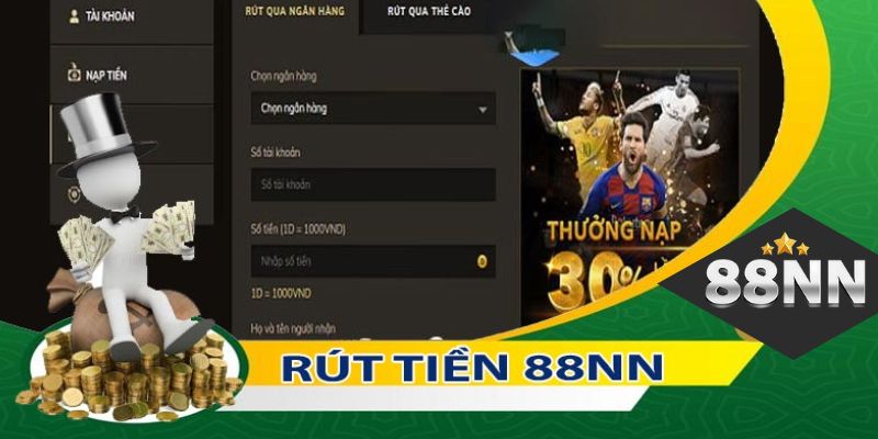 Rút tiền 88nn qua ngân hàng